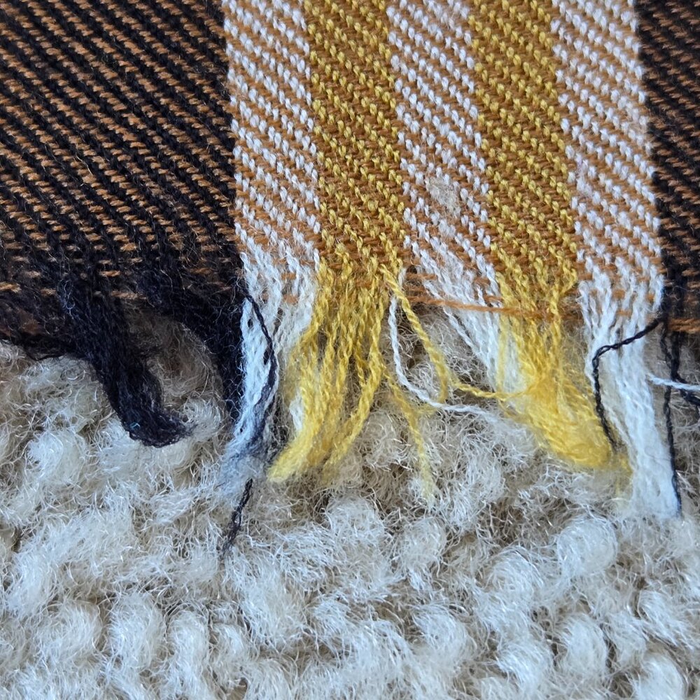 Coach 100% Wool Colorful Plaid Square Scarf - Picture 6 of 11